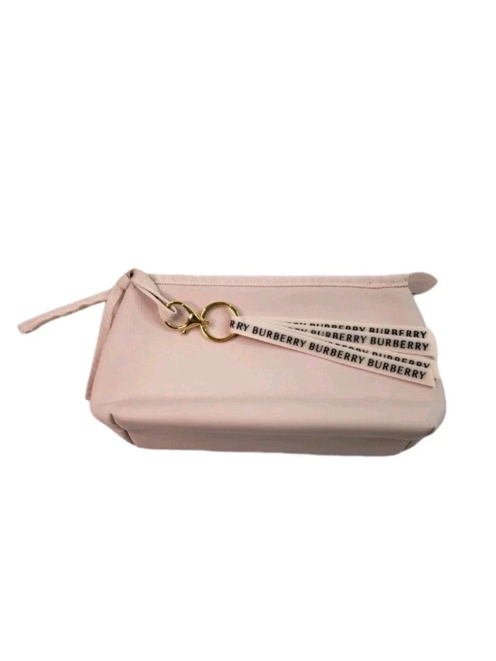 Burberry Pale Pink Faux Leather Cosmetic Pouch Clutch Bag